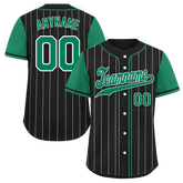 Custom Black Green Stripe Fashion Personalized Authentic Baseball Jersey BSBJ01-D017238